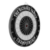 Aangepaste familienaam speciaal zwart dartboard dartbord (Voorkant Links)