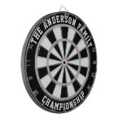 Aangepaste familienaam speciaal zwart dartboard dartbord (Voorkant Links)