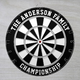 Aangepaste familienaam speciaal zwart dartboard dartbord
