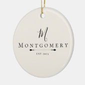 Aangepaste familienaam & stichtingsjaar Cadeau Keramisch Ornament (Links)