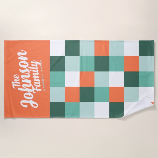 Aangepaste familienaam Strandlaken - Poolside C (Voorkant)