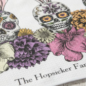 Aangepaste familienaam Sugar Skull Bunnies Paasges Theedoek