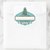 Aangepaste familienaam tag Reunion Vierkante Sticker (Tas)