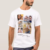 Aangepaste familienaam Tekst 5 Fotocollage T-shirt (Voorkant)