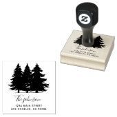 Aangepaste familienaam Trees Retouradres Rubberstempel (Gestempeld)