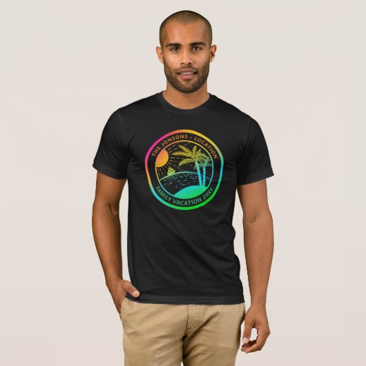 Aangepaste familienaam Vacking Seaside Beach Group T-shirt (Voorkant volledig)