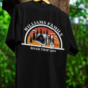 aangepaste familienaam vakantie berg Road Trip T-shirt
