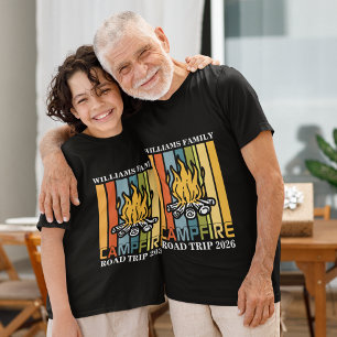 aangepaste familienaam vakantie berg Road Trip T-shirt