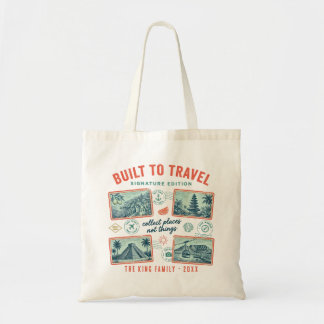 Aangepaste familienaam vakantie tote bag