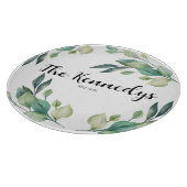 Aangepaste familienaam vastgesteld jaar bloemenbla snijplank (Hoek)