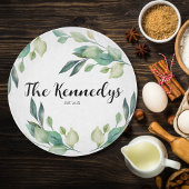 Aangepaste familienaam vastgesteld jaar bloemenbla snijplank