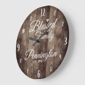 Aangepaste familienaam, verzegeld als hout grote klok (Hoek)