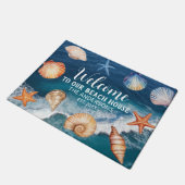 Aangepaste familienaam Welkom bij onze Beach House Deurmat (Schuin)