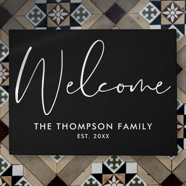 Aangepaste familienaam Welkom Deurmat (Custom Family Name Welcome Doormat)