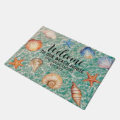 Aangepaste familienaam Welkom in ons strandhuis Deurmat (Schuin)