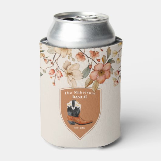 Aangepaste familienaam Western Ranch Blikjeskoeler (Blikje Voorkant)