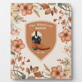 Aangepaste familienaam Western Ranch Fotoplaat (Voorkant)