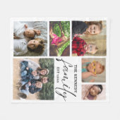 Aangepaste familienaam White 6 Foto Collage Fleece Deken (Voorkant (Horizontaal))