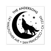 Aangepaste familienaam Wolf Moon Retouradres Zelfinktende Stempel (Design)