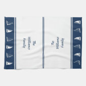 Aangepaste familienaam Zeilboten in de marine en w Theedoek (Horizontaal)