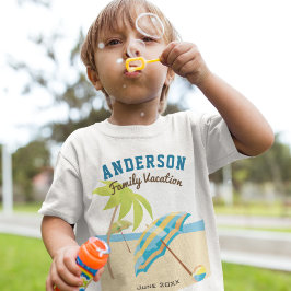 Aangepaste familienaam zomer strandvakantie t-shirt