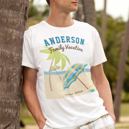 Aangepaste familienaam zomer strandvakantie t-shirt