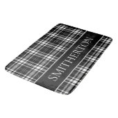 Aangepaste familienaam zwart wit Buffalo Plaid Badmat (Gekanteld)