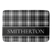 Aangepaste familienaam zwart wit Buffalo Plaid Badmat (Voorkant)