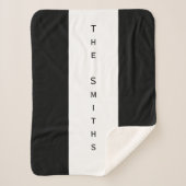 Aangepaste familienaam zwart-wit sherpa deken (Voorkant)