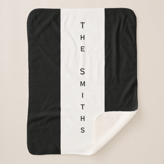 Aangepaste familienaam zwart-wit sherpa deken (Voorkant)