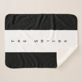 Aangepaste familienaam zwart-wit sherpa deken (Voorkant (horizontaal))