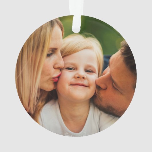 Aangepaste familienamen en foto's voor het kerstfe ornament (achterkant)