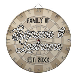 Aangepaste familienamen & jaar van oprichting Khak Dartbord