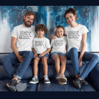 Aangepaste familienamenlijst met Ampersand T-shirt