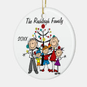 Aangepaste Familieouders, Twee Jongens, Meisje Orn Keramisch Ornament (Links)