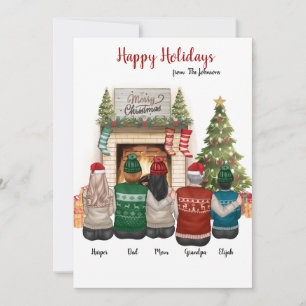 Aangepaste Familieportret Clip Art Christmas Kaart