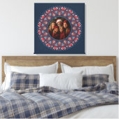 Aangepaste Familieportret Russet Kerstmis Mandala Canvas Afdruk (Insitu (Slaapkamer))