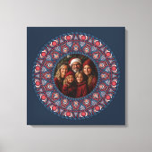 Aangepaste Familieportret Russet Kerstmis Mandala Canvas Afdruk (Voorkant)