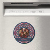 Aangepaste Familieportret Russet Kerstmis Mandala Magneet (Insitu (Vaatwasser))