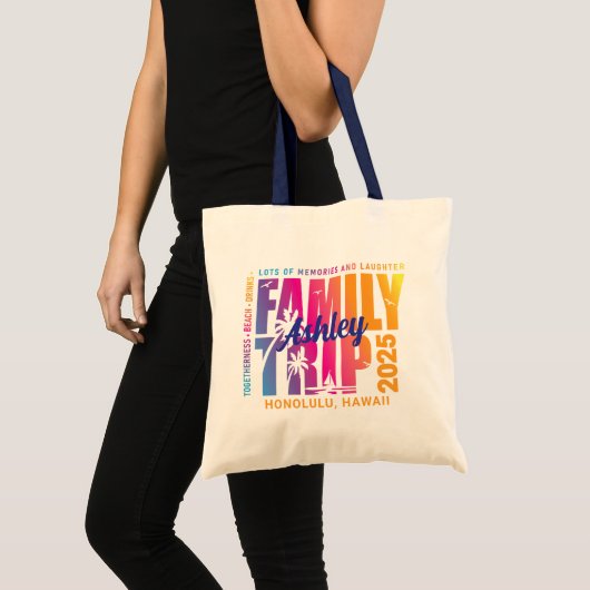Aangepaste Familiereis Overeenkomende Groepsvakant Tote Bag (Voorkant (product))