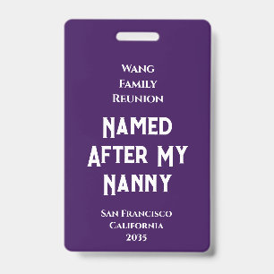 Aangepaste familiereünie badge