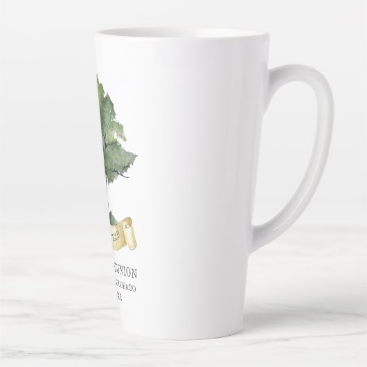Aangepaste familiereünie boomnaam Keepsake Latte Mok (Rechts)