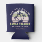 Aangepaste familievakantie strand tropisch eiland blikjeskoeler (Achterkant)