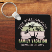 Aangepaste familievakantie strand tropisch eiland sleutelhanger (Voorkant)