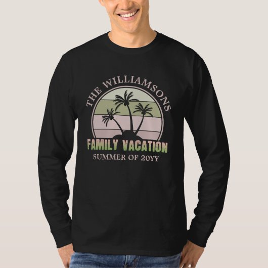 Aangepaste familievakantie strand tropisch eiland t-shirt (Voorkant)