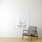 Aangepaste Fancy Business Table Runner Banner Wit Wandkleed (In situ)