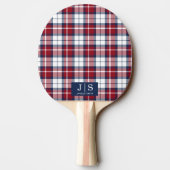Aangepaste Fancy Monogram Naam Plaid Ping Pong Pad Tafeltennisbatje (Achterkant)