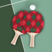 Aangepaste Fancy Monogram Naam Plaid Tafeltennisbatje