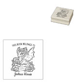 Aangepaste fantasie baby draak ex-libris rubberstempel (Gestempeld)