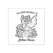 Aangepaste fantasie baby draak ex-libris rubberstempel (Afrduk)